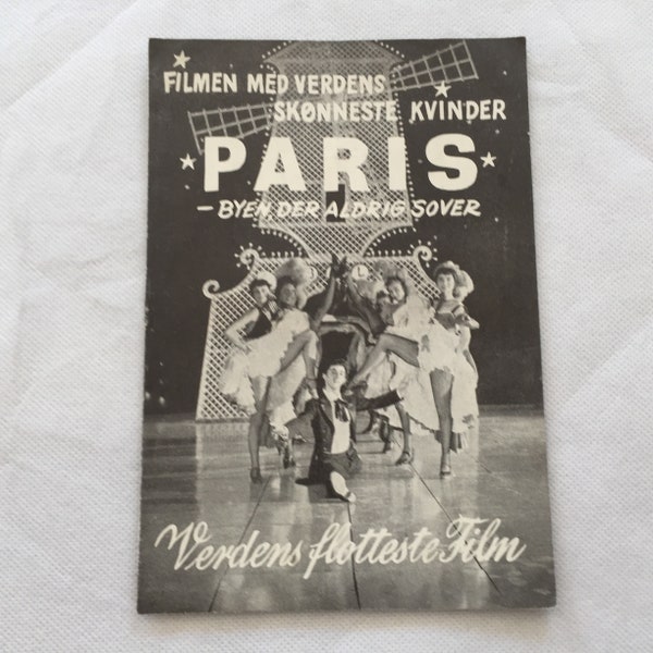 Plaisirs de Paris Lucien Baroux Jean Parédès Roland Alexandre 1952 Collectible Memorabilia Danish Movie Theater Souvenir Original Programme