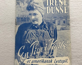Lady in a Jam Irene Dunne Patric Knowles Ralph Bellamy 1942 Collectible Memorabilia Danish Movie Theater Souvenir Original Programme