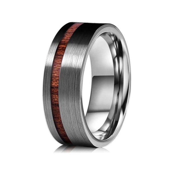Wood Inlay Ring Etsy