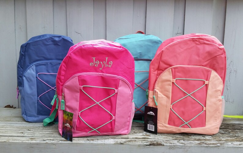 Personalized Backpack Bungee Cord Backpack Backpack With Cup Etsy