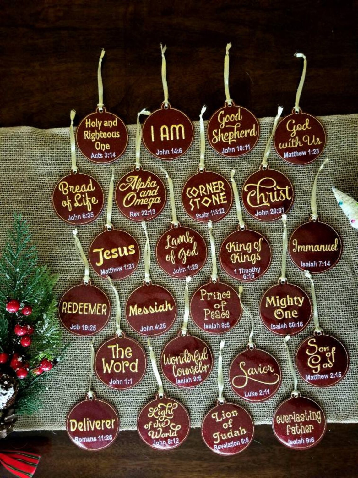 Names of God Ornaments Christmas Ornaments Tree Ornaments  Etsy