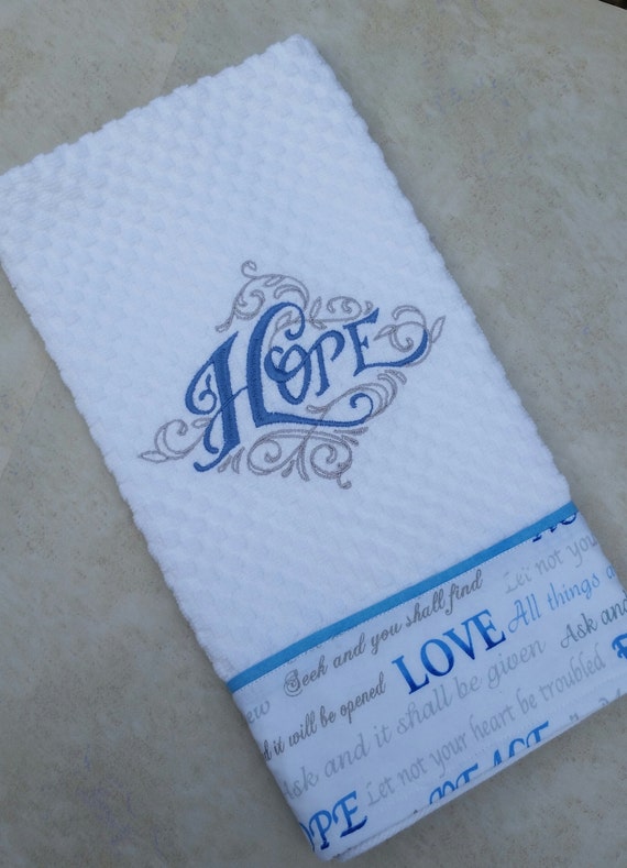 Christian Dish Towel Inspirational Kitchen Towel Hope Dish Etsy