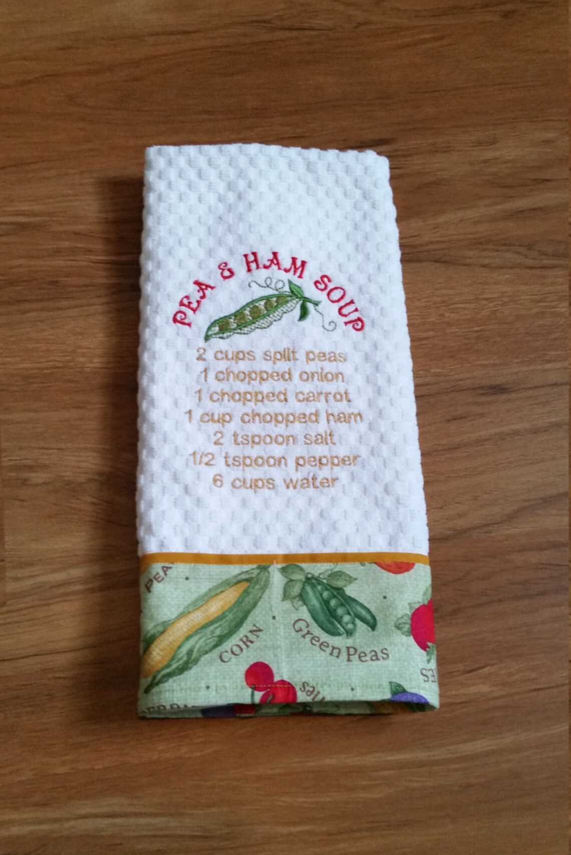 Embroidered Dish Towel/ Soup Recipe Dish Towel/ Waffle Woven Etsy