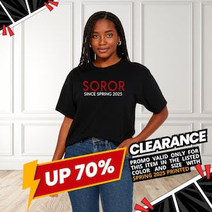 Delta Sigma Theta Shirt – Soror Since Spring 2025 Tee | Black Unisex Medium | DST Sorority T-Shirt | Greek Apparel | Clearance Deal
