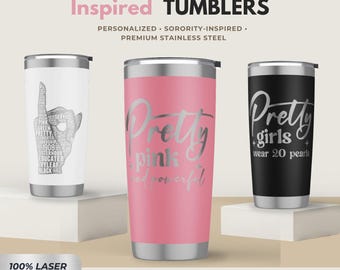 AKA Inspired 20oz Engraved Tumbler – Personalized Alpha Kappa Alpha Gift