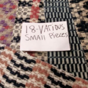 Vintage Antique Coverlet Cloth Scrap Pieces (Set of 18, Small Size) DIY Sewing Project