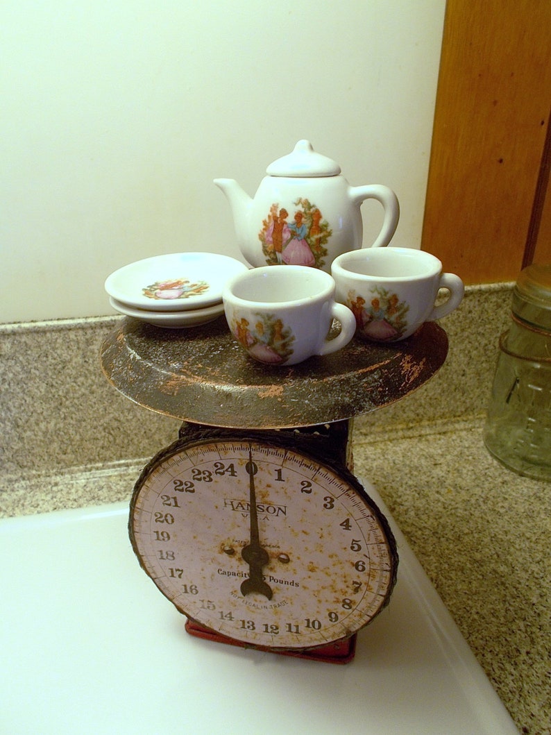 Miniature Tea Set Toy Glass Dishes Dollhouse Furniture Etsy