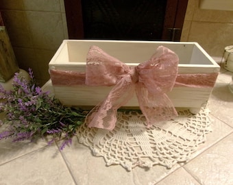 Farmhouse Wooden Riser Box, Organizer, Footed Storage Bin, Plant Stand, Sink Caddie