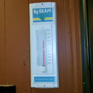 Vintage NuGrape Thermometer: Rare Blue Drink Advertising, 1960s-70s