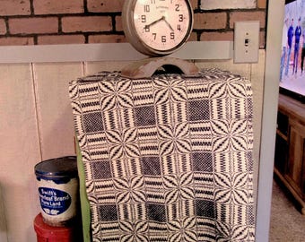 Antique Vintage, Coverlet Piece (18 x 34 inches) raw cut edges, Indigo Blue, Primitive Runner
