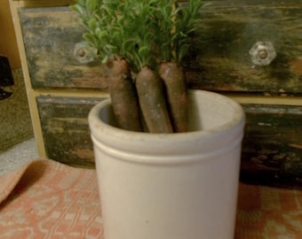 Primitive Burnt Cinnamon Grungy Clay Carrots (Bundle of 3) Spring Bowl Filler, Garden Veggies