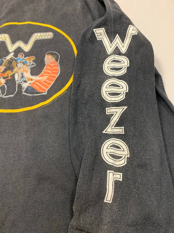 Vintage 90s Weezer rock band tees long sleeve/ me… - image 5