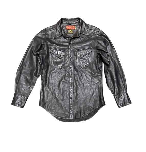 Vintage 90s Indian Motorcycle by Sugar Cane Leather Shirt