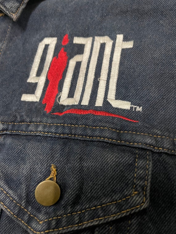 Vintage 90s Denim jacket buy giant embroidery n c… - image 5
