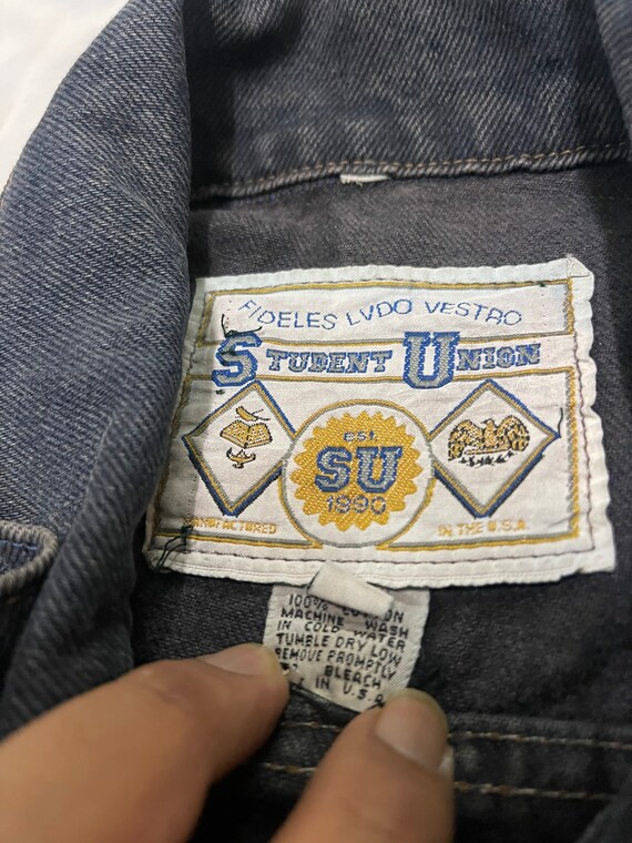 Vintage 90s Denim jacket buy giant embroidery n c… - image 3