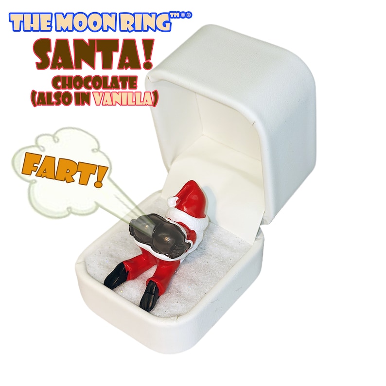 The Moon Ring™© Farting Butt in a Ring Box No Ring SAME DAY SHIPPING Perfect Valentine's Day Gift Santa (Chocolate)