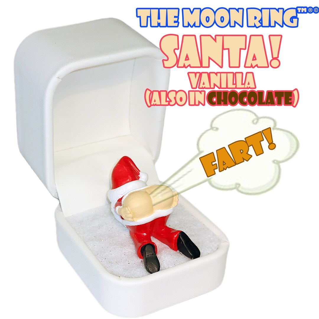 The Moon Ring™© Santa Farting / Mooning Santa in a Ring Box Etsy