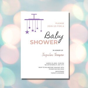 Mobile baby shower best sale invitations