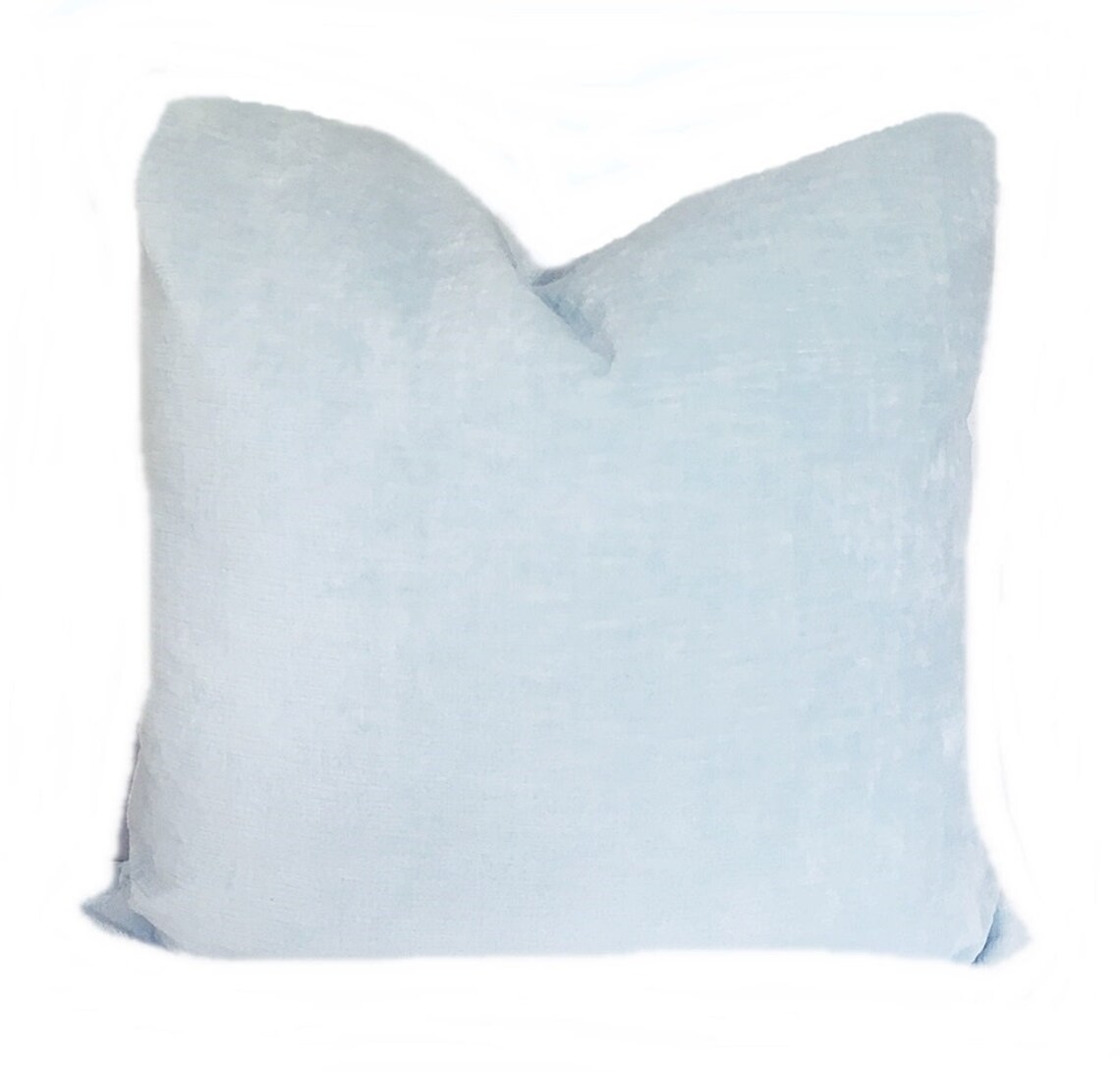 Dreamy Blue Ice Linen Velvet Pillow Cover in Color Ice Light Etsy
