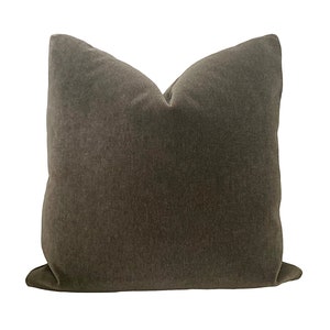 Antique Pewter Mohair Pillow Cover, Two-Sided Mohair Lumbar Pillow Covers, Gray Mohair Pillow Covers