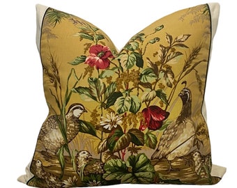 Scalamandre Edwin's Covey Pillow Cover, Quail Pillow Cover