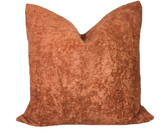 Last Call! Cognac Textured Linen Velvet Pillow Cover - Rustic Pillow,  Burnt Orange Pillow, Rust Orange Pillow, Pumpkin Orange Pillow