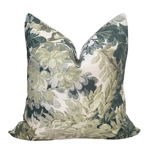 Pierre Frey Verdure Pillow Cover, Botanical Linen Pillow Cover, Fontainebleau