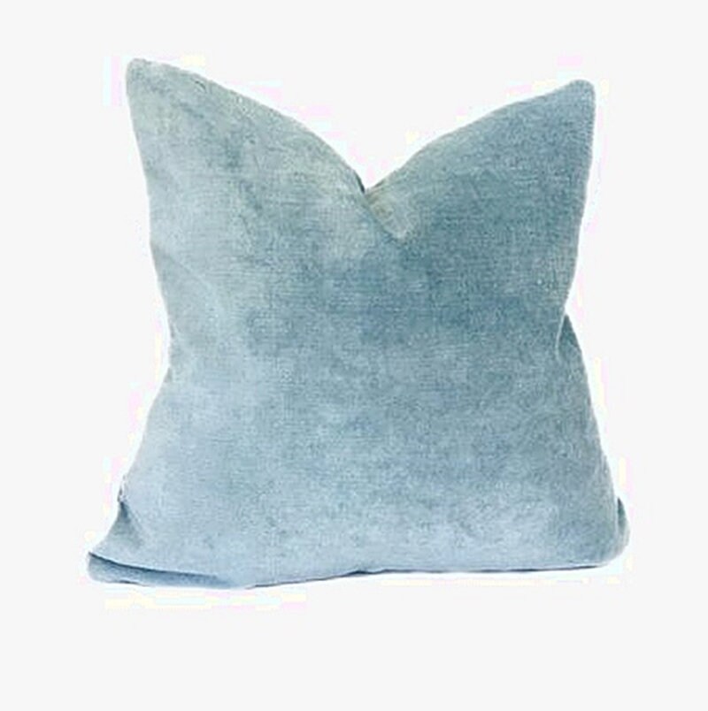 Light blue velvet pillows cheap