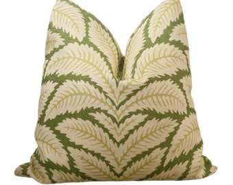 Green Botanical Pillow Cover - Green Leaf Pillow Cover, Spring Green Botanical Print Linen Pillow Cvoer,