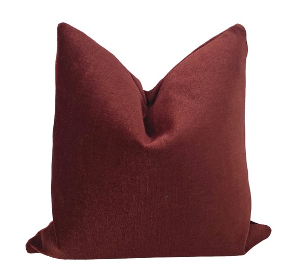 Scalamandre Burgundy Mohair Pillow Cover 20 X 20 Two sided