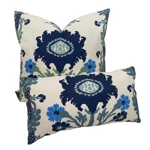 Henriot Pillow Cover Lumbar or 22&quot;, Quadrille Pillow Cover