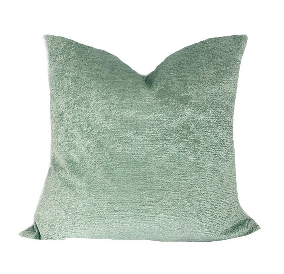 Brunschwig and Fils Turquoise Chenille Pillow Cover, 12x22
