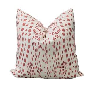 Berry Abstract Animal Print Cover, TWO SIDED Pink White Pillow Cover