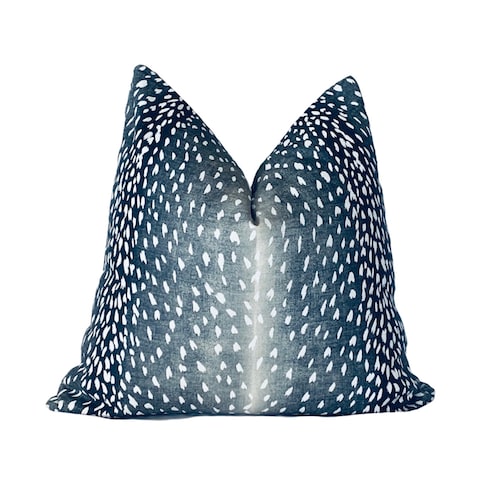 Navy Blue Antelope Pillow Cover Animal Print Blue and Etsy