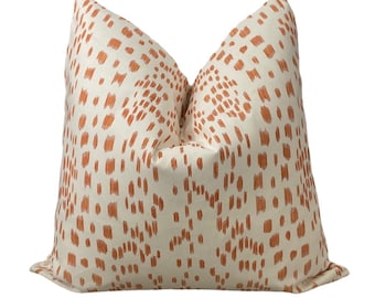 Tangerine Abstract Animal Print Cover, TWO SIDED Orange Pillow Cover, Orange Spotted Pillow Cover