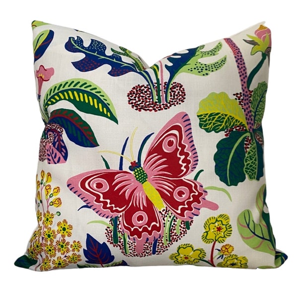 Schumacher Outdoor  Exotic Butterfly Spring, Outdoor Pillow Cover / outdoor pillow cover/ Joseph Frank