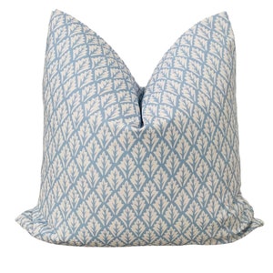 Petite Fleur Blue Pillow Cover, Blue White Small Print Pillow Cover, Blue Cotton Print Pillow Cover