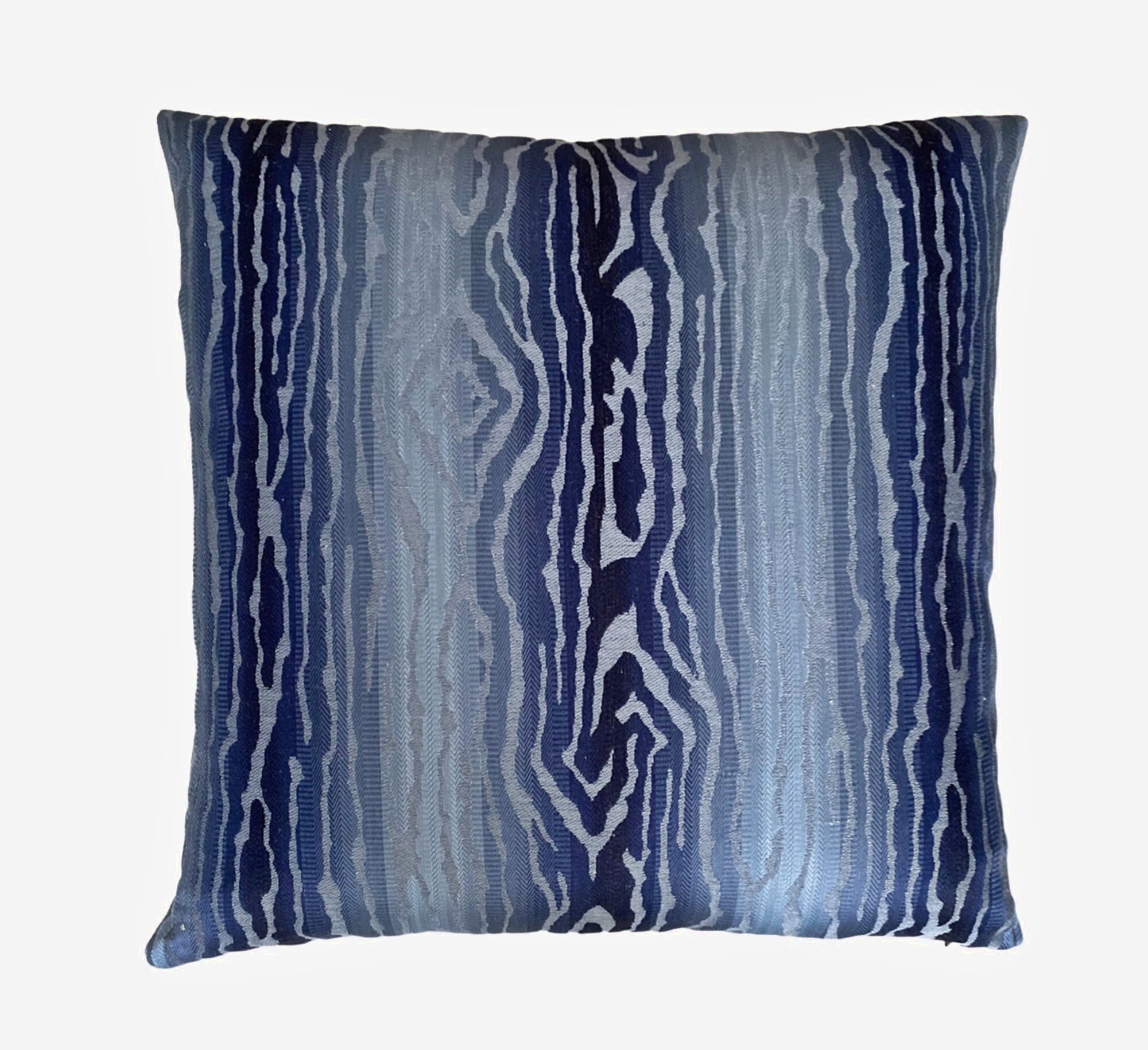 Thibaut Traduzione Pillow Cover Twosided Navy Moire Pillow Etsy