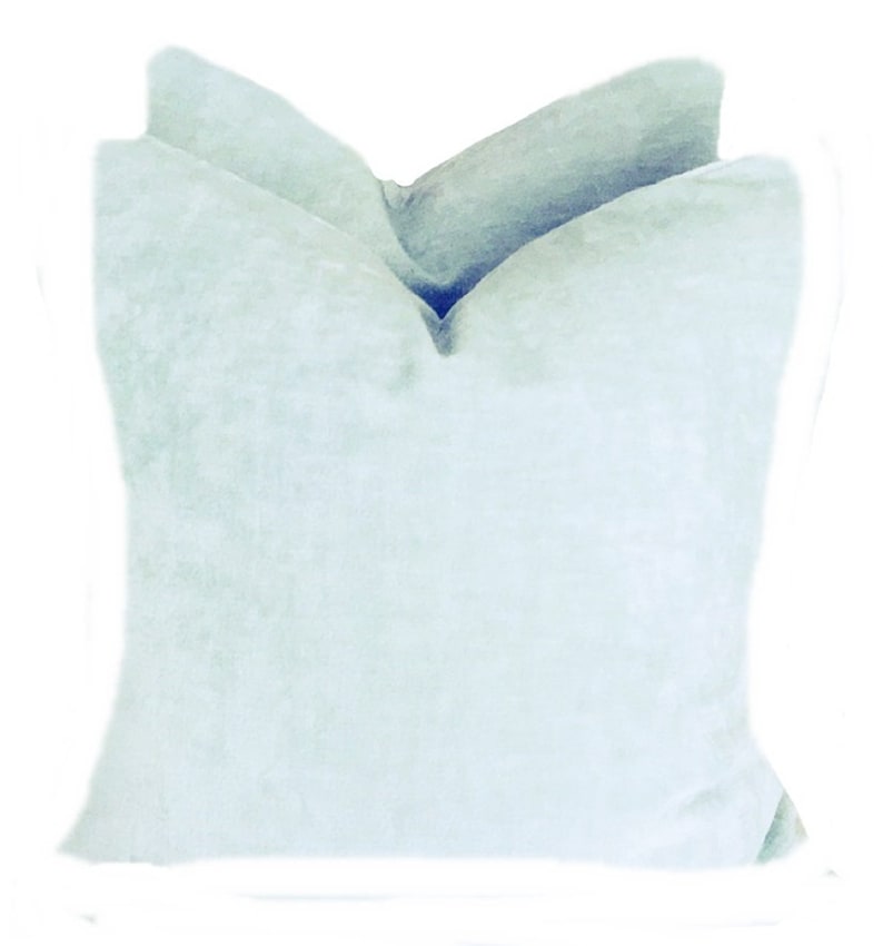 Dreamy Blue Ice Linen Velvet Pillow Cover In Color Ice Light Etsy