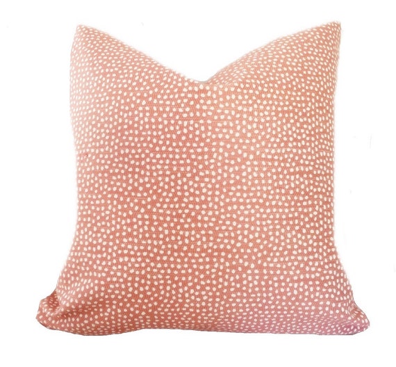 Coral Spotted Pillow Cover Performance Fabric Abstract Etsy