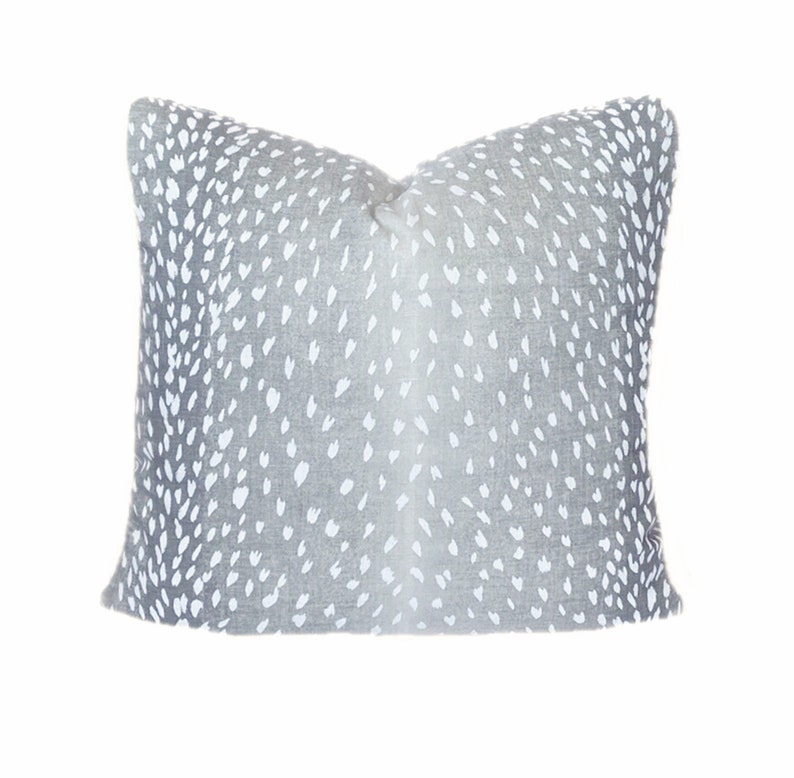 Gray Antelope Print Pillow Cover Antelope Large Lumbar Etsy