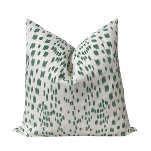 Green Abstract Animal Print Cover, TWO SIDED Green White Pillow Cover, Green Spotted Pillow Cover