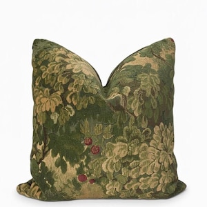 Scalamandre Marly & Mohair Verdure Velvet Pillow Cover, Forest Greens, Italian Luxury Lumbar Pillows, Multiple Sizes