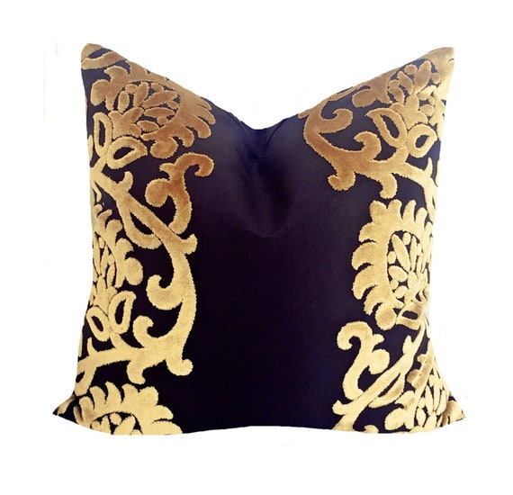 Black and Gold Motif Pillow Cover 20 22 Etsy