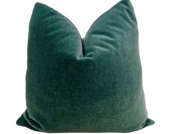 Teal Mohair Pillow Cover, Dark Teal Pillow Cover, Two Sided Mohair Pillow Cove