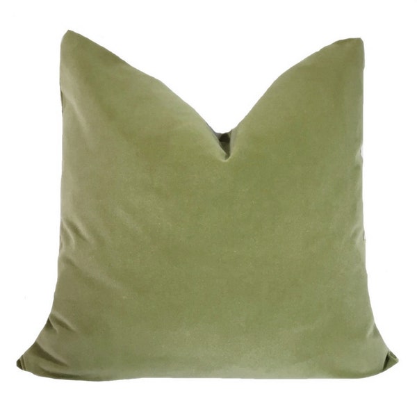 Pistachio Cotton Velvet Pillow Cover - asparagus, avocado, light green, leaf green, velvet cushion, green, velvet throw pillow, Robert Allen