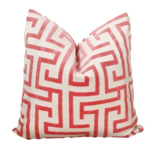 Ming Spuren Coral Pink Kissenbezug, Rote Ming Spuren, Samt Ming Style Kissenbezug,