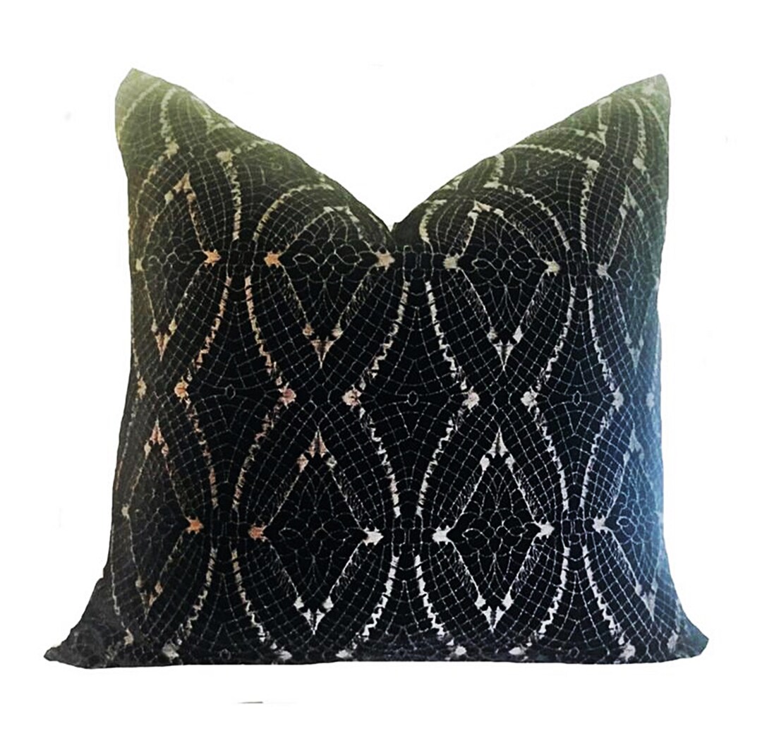 Black Embroidered Velvet Pillow Cover Silk Velvet Pillow French Pillow