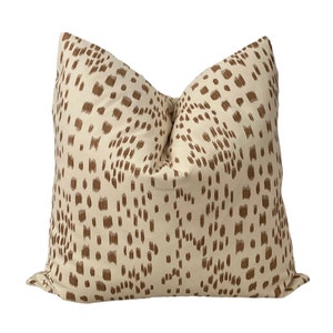 Tan Abstract Animal Print Cover, TWO SIDED Animal Print Pillow Cover, Brown Spotted Pillow Cover