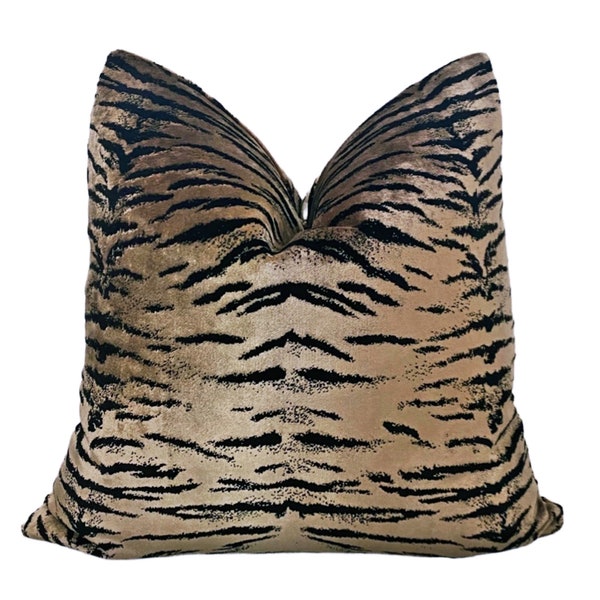 Animalia Velvet Tiger Pillow Cover /Velour Velvet Tiger Pillow Cover/ Italian Velvet Tiger Pillow Cover